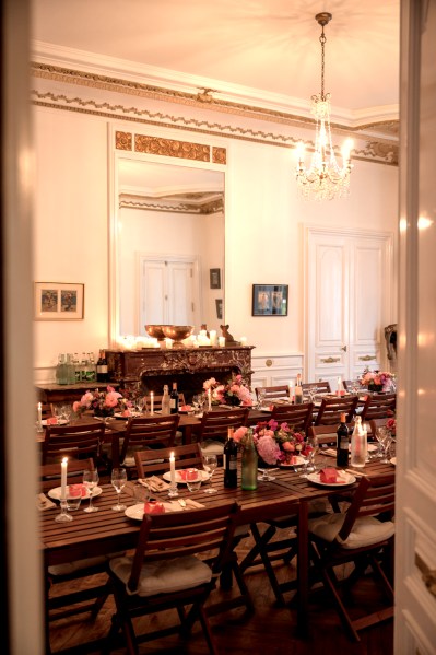 Interior dining room guests dinner seating area